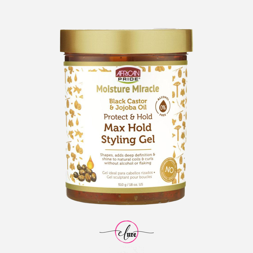 ژل حالتدهنده مکس هولد با روغن کرچک افریکن پراید مخصوص مو فر